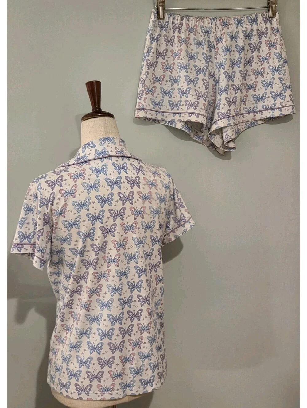 Roller Rabbit x Penny’s Flight XS Purple Pink Butterfly Polo Shorts Pajamas PJS